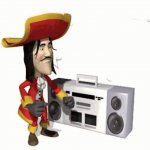 Pirate With Radio GIF Template