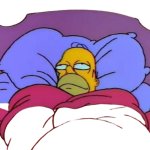 Homer Snuggled in Bed Transparent Background