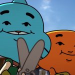 Gumball and Darwin smile