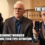 ltt | THE VLOGGERS; PEOPLE GENUINLY WORRIED ABOUT THE LINUS TECH TIPS SITUATION | image tagged in only murders in the building season one three main characters | made w/ Imgflip meme maker