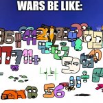 Wars be like: | WARS BE LIKE: | image tagged in the future of number lore | made w/ Imgflip meme maker