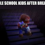 Meme | MIDDLE SCHOOL KIDS AFTER BREAK UP | image tagged in sad mario | made w/ Imgflip meme maker