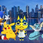 Sonic and friends enjoying a big city adventure | image tagged in city background | made w/ Imgflip meme maker