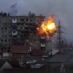 Russian tank shelling of Mariupol