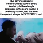 They actually gotta chill with their noise-restrictions... the world would be so much better :D | Bus drivers explaining to their students how the sound level of quiet breathing is equivalent to the sound level of a deafening concert, and that even the quietest whisper is EXTREMELY loud: | image tagged in gifs,kion and fuli side-eye | made w/ Imgflip video-to-gif maker