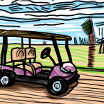 speeding golf cart