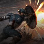 Captain America Deflecting Rocket