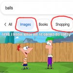 What is wrong with google? | image tagged in ferb i know what we re gonna do today,balls | made w/ Imgflip meme maker