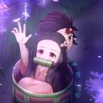 nezuko with her hand up