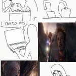 sad iron man | image tagged in goofy,funny,fun,goofy ahh,oh wow are you actually reading these tags | made w/ Imgflip meme maker