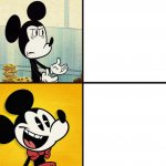 Mickey NO to YEAH meme
