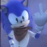 Boom Sonic fliping you off meme