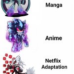 Just a quick heads up, I am not planning on making more "traditional memes". Instead, I will upload art. | image tagged in netflix adaptation,sonic 06,evil,sonic forces,sonic the hedgehog | made w/ Imgflip meme maker