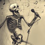 Skeleton man singing