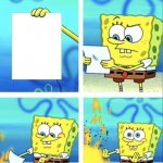 Spongebob burns paper