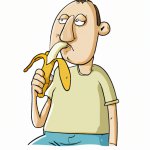 a man eating a banana