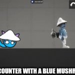 Ok? | POV: I ENCOUNTER WITH A BLUE MUSHROOM CAT | image tagged in gifs,melon sandbox,games,dog,we live we love we lie,smurf cat | made w/ Imgflip video-to-gif maker