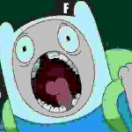 Finn screaming the letter F