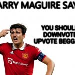 Downvote upvote beggars unless it is on the begging_for_upvotes stream | YOU SHOULD DOWNVOTE UPVOTE BEGGARS | image tagged in harry maguire says | made w/ Imgflip meme maker