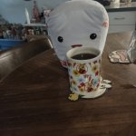 Coffee Plush | COFFEE MAKES ME; HAPPY | image tagged in coffee ramen,coffee,coffee addict | made w/ Imgflip meme maker