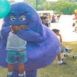 Grimace eating a kid