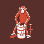 Monkey drum making beer