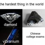 Gaokao basically | Chinese college exams | image tagged in the hardest thing in the world,memes,china,exams | made w/ Imgflip meme maker