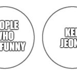 non overlapping venn diagram | KEN JEONG; PEOPLE WHO ARE FUNNY | image tagged in non overlapping venn diagram | made w/ Imgflip meme maker