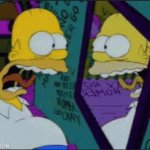 Homer Simpson Screaming At Himself In Mirror