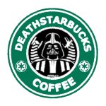 Darth Vader deathstarbuck Starbucks logo