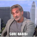 Sure Habibi | SURE HABIBI | image tagged in attitude habibi | made w/ Imgflip meme maker