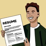 Young boy happy with his new resume design