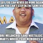 Ned Leeds a river flows twice but more sad. Walmart. | THEY SAY YOU CAN NEVER GO HOME AGAIN. THE SAME REASON YOU CAN'T STEP IN THE SAME RIVER TWICE. BUT MORE MELANCHOLY AND NOSTALGIC. MORE NEW WALMARTS WHERE YOUR MEMORIES USED TO BE | image tagged in ned leeds | made w/ Imgflip meme maker
