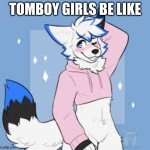 Femboy furry | TOMBOY GIRLS BE LIKE | image tagged in femboy furry | made w/ Imgflip meme maker