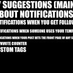 Suggestions notifications