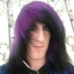 emo kid purple hair