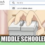 Fr though | EVERY MIDDLE SCHOOLER EVER | image tagged in gifs,dontberacist,middleschool,click,spam | made w/ Imgflip video-to-gif maker