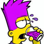 bart simpson drinking purple water
