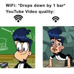 Wifi drops by 1 bar | image tagged in wifi drops by 1 bar,harry and bunnie,polygon,wifi drops,youtube quality | made w/ Imgflip meme maker