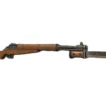 Foxhole old rifle with bayonet