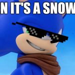me | WHEN IT'S A SNOW DAY | image tagged in sonic meme | made w/ Imgflip meme maker