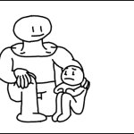 Giant helping child
