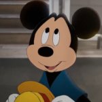 mickey mouse looking up
