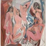 Look at what I had to do to make you learn something!! (signed your art class teacher) | LES DEMOISELLES D'AVIGNON (1906-1907) OIL ON CANVAS; THIS IS PABLO PICASSO'S 1ST CUBIST PAINTING. | image tagged in les demoiselles d'avignon,picasso,1st cubism,moma | made w/ Imgflip meme maker