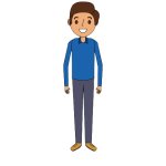 Cartoon man male character standing person Vector Image