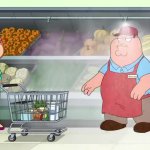 Peter disappearing into the produce mist meme