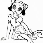 Anthro kitty girl sitting