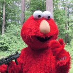 Elmo shooting himself