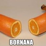 Make orange ryhme with banana | BORNANA | image tagged in bornana | made w/ Imgflip meme maker