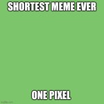 Check comments and slide down ;) | SHORTEST MEME EVER; ONE PIXEL | image tagged in one pixel | made w/ Imgflip meme maker